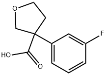 3-Furancarboxylic acid, 3-(3-fluorophenyl)tetrahydro- Structure