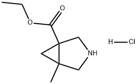 3-Azabicyclo[3.1.0]hexane-1-carboxylic acid, 5-methyl-, ethyl ester, hydrochloride (1:1) Structure