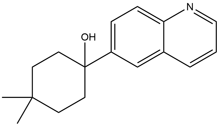 4,4-dimethyl-1-(quinolin-6-yl)cyclohexanol Structure