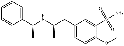 Benzenesulfonamide, 2-methoxy-5-[(2R)-2-[[(1S)-1-phenylethyl]amino]propyl]- Structure