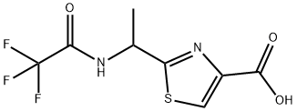 4-Thiazolecarboxylic acid, 2-[1-[(2,2,2-trifluoroacetyl)amino]ethyl]- Structure