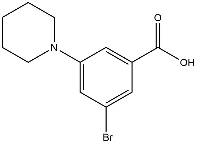 3-Bromo-5-(1-piperidinyl)benzoic acid Structure