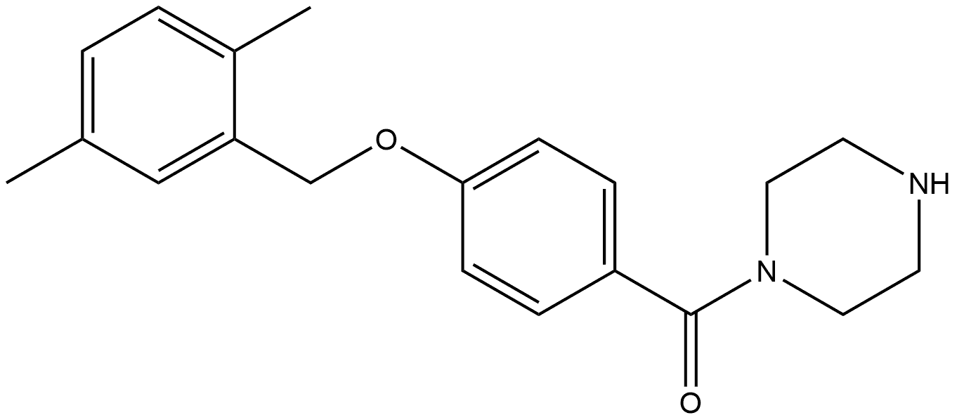 4-[(2,5-Dimethylphenyl)methoxy]phenyl]-1-piperazinylmethanone 구조식 이미지