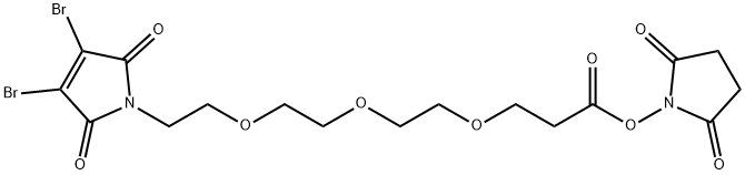 Propanoic acid, 3-[2-[2-[2-(3,4-dibromo-2,5-dihydro-2,5-dioxo-1H-pyrrol-1-yl)ethoxy]ethoxy]ethoxy]-, 2,5-dioxo-1-pyrrolidinyl ester Structure