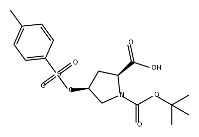 1,2-Pyrrolidinedicarboxylic acid, 4-[[(4-methylphenyl)sulfonyl]oxy]-, 1-(1,1-dimethylethyl) ester, (2S-cis)- (9CI) Structure