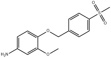 Benzenamine, 3-methoxy-4-[[4-(methylsulfonyl)phenyl]methoxy]- 구조식 이미지