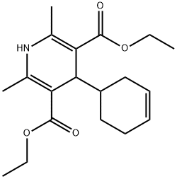 3,5-Pyridinedicarboxylic acid, 4-(3-cyclohexen-1-yl)-1,4-dihydro-2,6-dimethyl-, 3,5-diethyl ester Structure