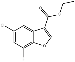 3-Benzofurancarboxylic acid, 5-chloro-7-fluoro-, ethyl ester 구조식 이미지