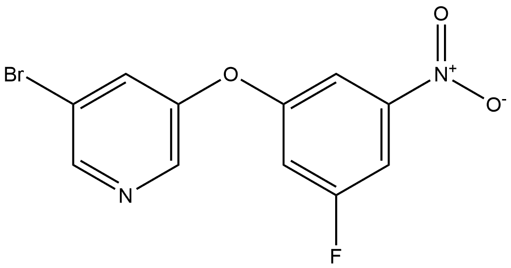 3-Bromo-5-(3-fluoro-5-nitrophenoxy)pyridine Structure