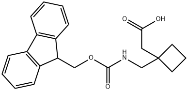 2-{1-[({[(9H-fluoren-9-yl)methoxy]carbonyl}amino)methyl]cyclobutyl}acetic acid Structure