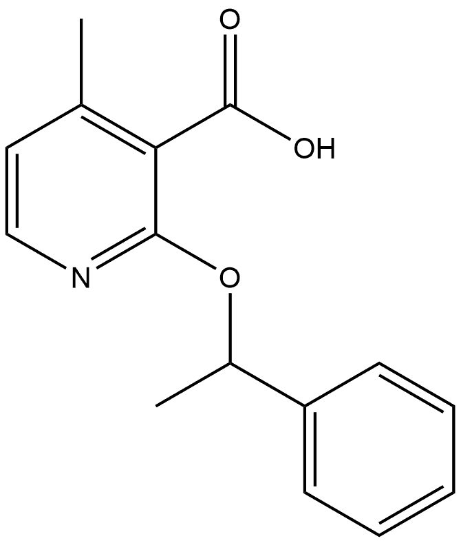 4-Methyl-2-(1-phenylethoxy)-3-pyridinecarboxylic acid Structure