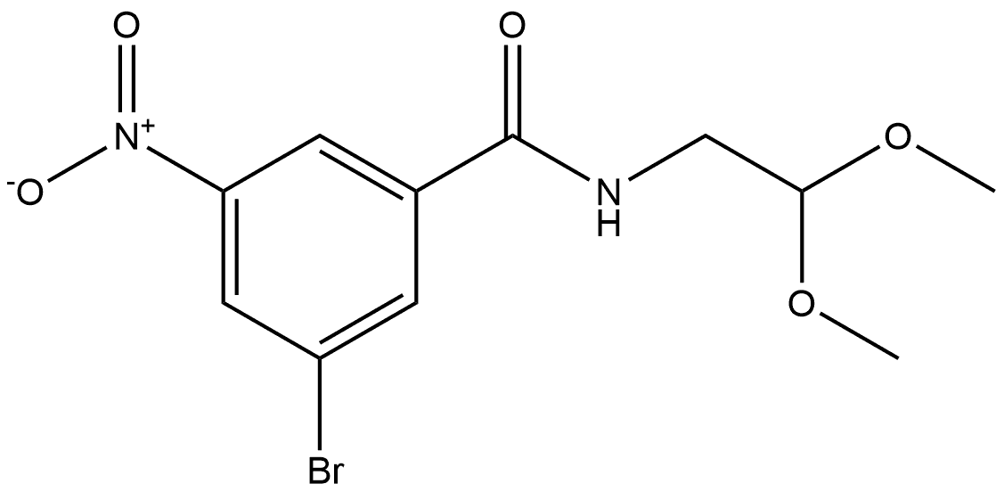 3-bromo-N-(2,2-dimethoxyethyl)-5-nitrobenzamide Structure