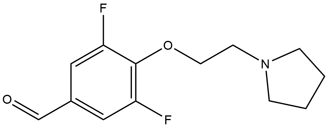 3,5-Difluoro-4-[2-(1-pyrrolidinyl)ethoxy]benzaldehyde Structure