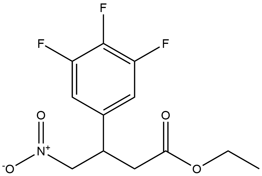 Benzenepropanoic acid, 3,4,5-trifluoro-β-(nitromethyl)-, ethyl ester Structure