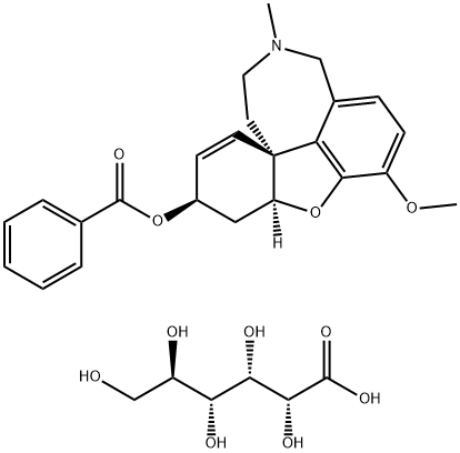 D-Gluconic acid, compd. with (4aS,6R,8aS)-4a,5,9,10,11,12-hexahydro-3-methoxy-11-methyl-6H-benzofuro[3a,3,2-ef][2]benzazepin-6-yl benzoate (1:1) Structure