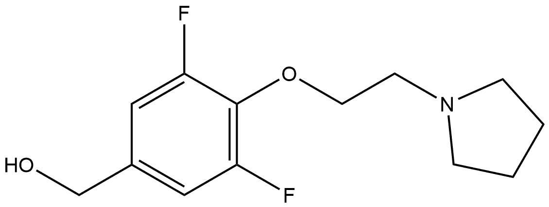 3,5-Difluoro-4-[2-(1-pyrrolidinyl)ethoxy]benzenemethanol Structure