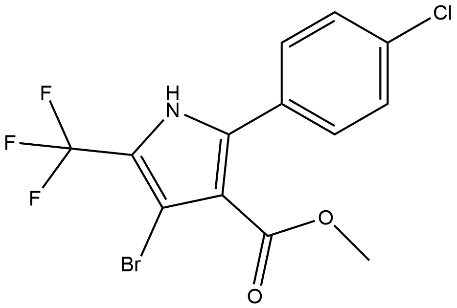 Methyl 4-bromo-2-(4-chlorophenyl)-5-(trifluoromethyl)-1H-pyrrole-3-carboxylate Structure