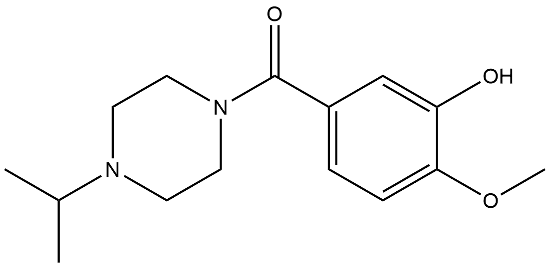 (3-Hydroxy-4-methoxyphenyl)[4-(1-methylethyl)-1-piperazinyl]methanone Structure