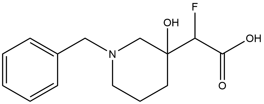 2-(1-benzyl-3-hydroxypiperidin-3-yl)-2-fluoroacetic acid 구조식 이미지