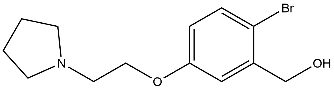 2-Bromo-5-[2-(1-pyrrolidinyl)ethoxy]benzenemethanol Structure