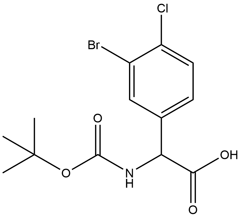 3-Bromo-4-chloro-α-[[(1,1-dimethylethoxy)carbonyl]amino]benzeneacetic acid Structure