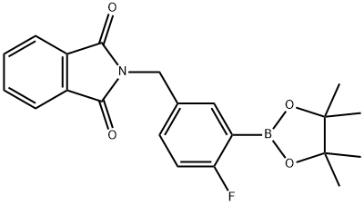 1H-Isoindole-1,3(2H)-dione, 2-[[4-fluoro-3-(4,4,5,5-tetramethyl-1,3,2-dioxaborolan-2-yl)phenyl]methyl]- Structure