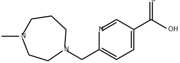 3-Pyridinecarboxylic acid, 6-[(hexahydro-4-methyl-1H-1,4-diazepin-1-yl)methyl]- Structure