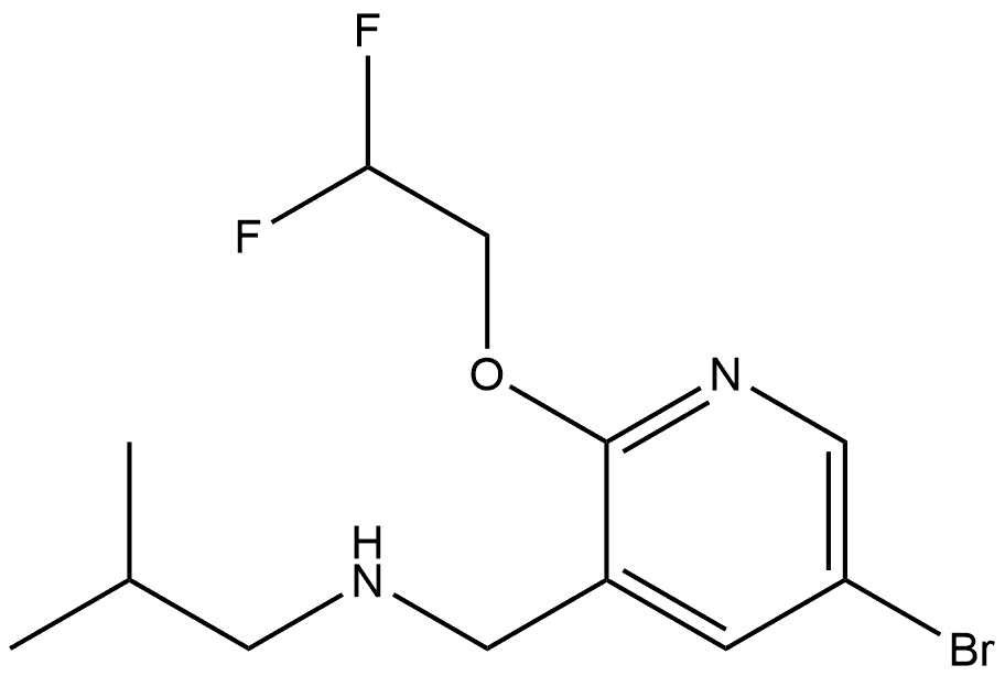 5-Bromo-2-(2,2-difluoroethoxy)-N-(2-methylpropyl)-3-pyridinemethanamine Structure