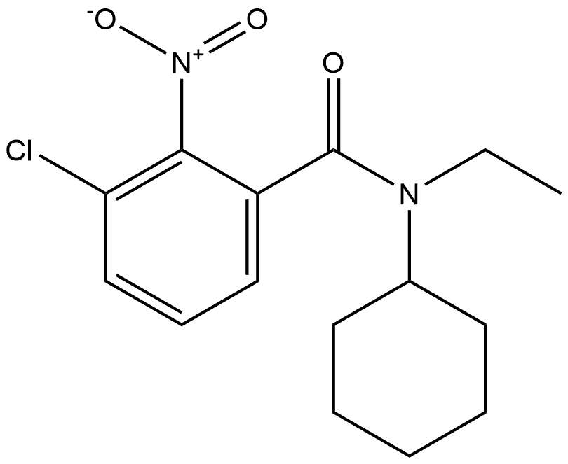 3-chloro-N-cyclohexyl-N-ethyl-2-nitrobenzamide Structure