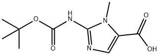 1H-Imidazole-5-carboxylic acid, 2-[[(1,1-dimethylethoxy)carbonyl]amino]-1-methyl- Structure