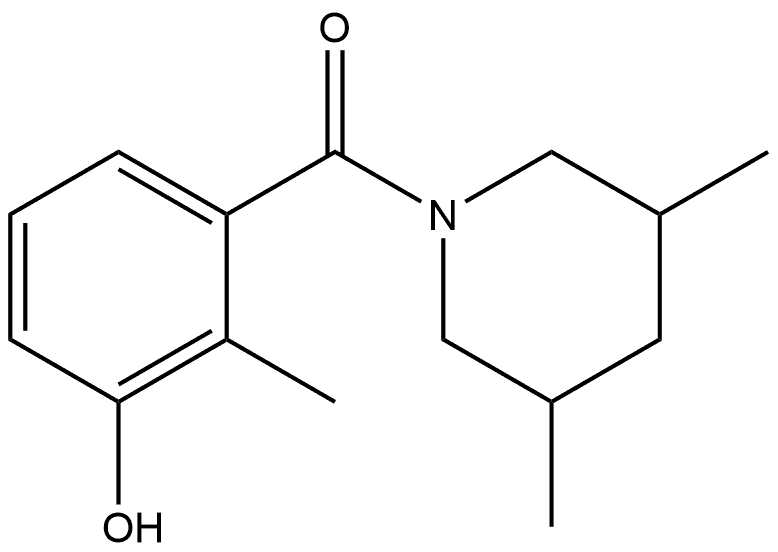 (3,5-Dimethyl-1-piperidinyl)(3-hydroxy-2-methylphenyl)methanone Structure