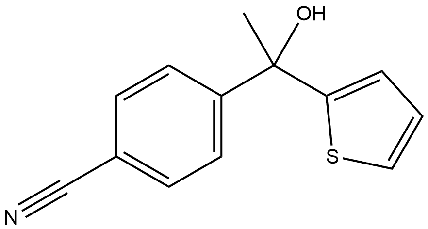 4-[1-Hydroxy-1-(2-thienyl)ethyl]benzonitrile Structure