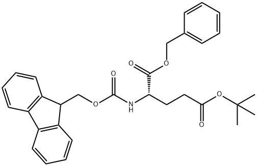 L-Glutamic acid, N-[(9H-fluoren-9-ylmethoxy)carbonyl]-, 5-(1,1-dimethylethyl) 1-(phenylmethyl) ester Structure