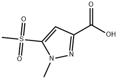 1H-Pyrazole-3-carboxylic acid, 1-methyl-5-(methylsulfonyl)- Structure