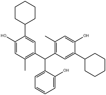 Phenol, 4,4'-[(2-hydroxyphenyl)methylene]bis[2-cyclohexyl-5-methyl- Structure