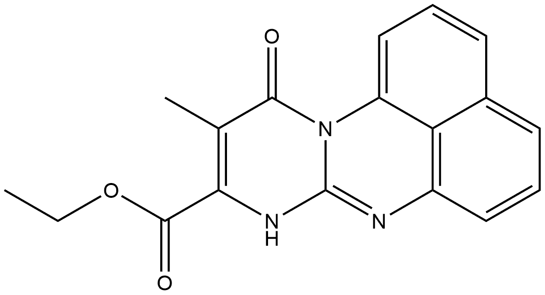 Ethyl 8,11-dihydro-10-methyl-11-oxopyrimido[1,2-a]perimidine-9-carboxylate Structure