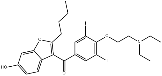 Methanone, (2-butyl-6-hydroxy-3-benzofuranyl)[4-[2-(diethylamino)ethoxy]-3,5-diiodophenyl]- Structure