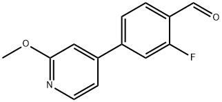 Benzaldehyde, 2-fluoro-4-(2-methoxy-4-pyridinyl)- Structure