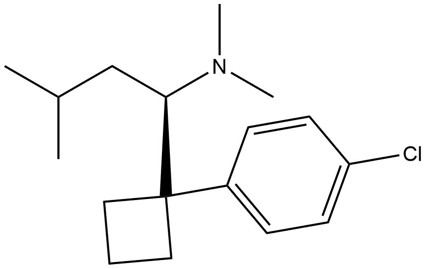 (R)-(+)-N-{1-[1-(4-chlorophenyl)cyclobutyl]-3-methylbutyl}-N,N-dimethylamine 구조식 이미지