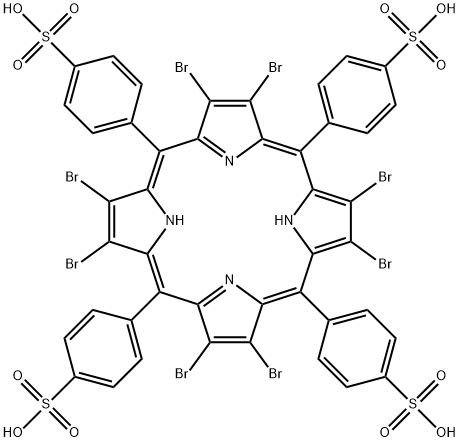 Benzenesulfonic acid, 4,4',4'',4'''-(2,3,7,8,12,13,17,18-octabromo-21H,23H-porphine-5,10,15,20-tetrayl)tetrakis- Structure