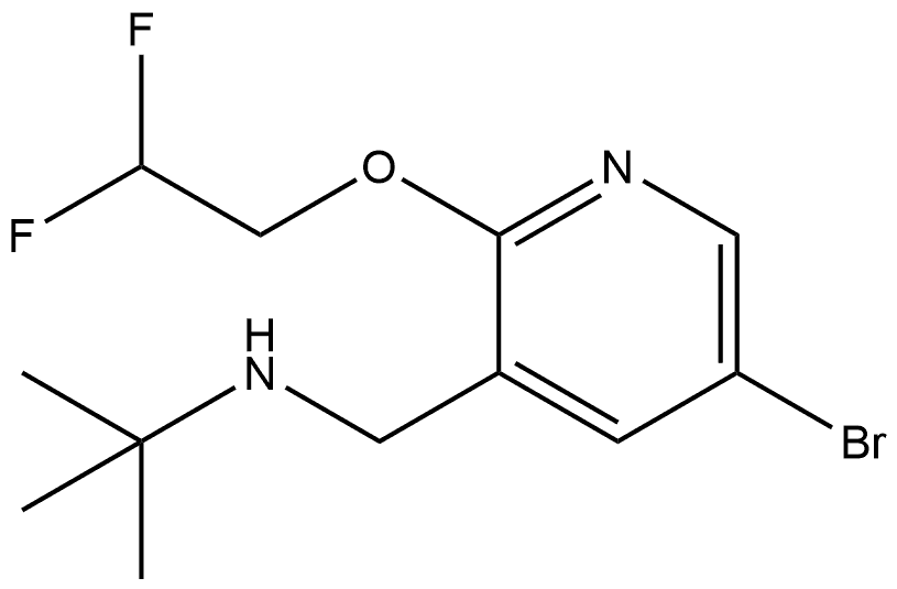 5-Bromo-2-(2,2-difluoroethoxy)-N-(1,1-dimethylethyl)-3-pyridinemethanamine Structure