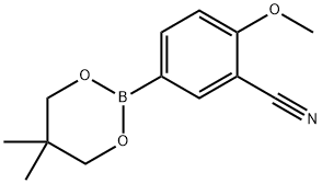 Benzonitrile, 5-(5,5-dimethyl-1,3,2-dioxaborinan-2-yl)-2-methoxy- Structure