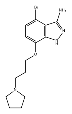 1H-Indazol-3-amine, 4-bromo-7-[3-(1-pyrrolidinyl)propoxy]- Structure