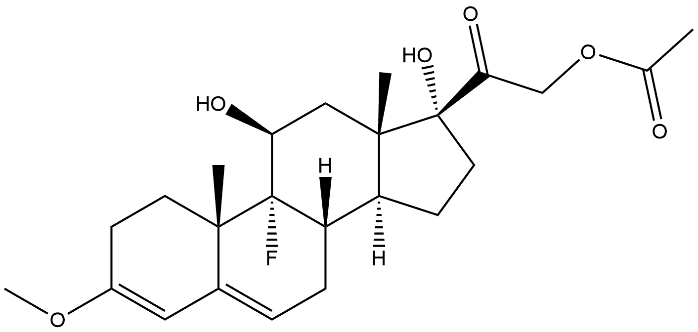Pregna-3,5-dien-20-one, 21-(acetyloxy)-9-fluoro-11,17-dihydroxy-3-methoxy-, (11β)- (9CI) Structure