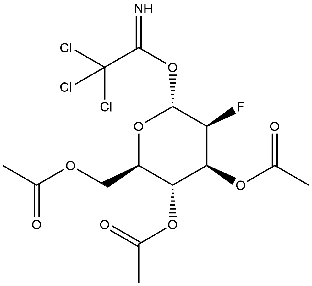 α-D-Mannopyranose, 2-deoxy-2-fluoro-, 3,4,6-triacetate 1-(2,2,2-trichloroethanimidate) Structure