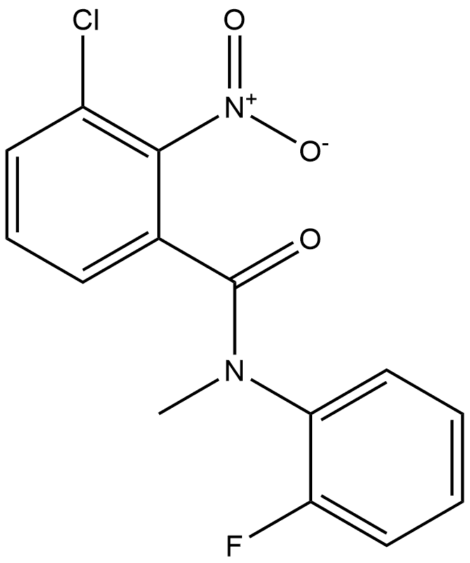 3-chloro-N-(2-fluorophenyl)-N-methyl-2-nitrobenzamide Structure