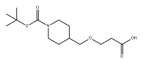 1-Piperidinecarboxylic acid, 4-[(2-carboxyethoxy)methyl]-, 1-(1,1-dimethylethyl) ester Structure