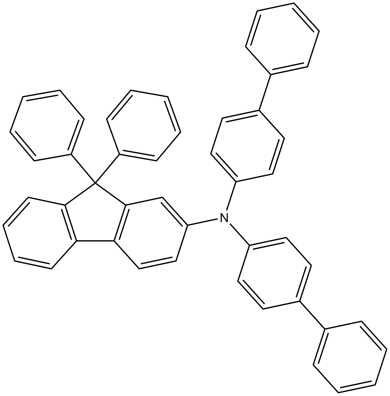 N,N-Bis([1,1′-biphenyl]-4-yl)-9,9-diphenyl-9H-fluoren-2-amine Structure