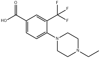 Benzoic acid, 4-(4-ethyl-1-piperazinyl)-3-(trifluoromethyl)- Structure