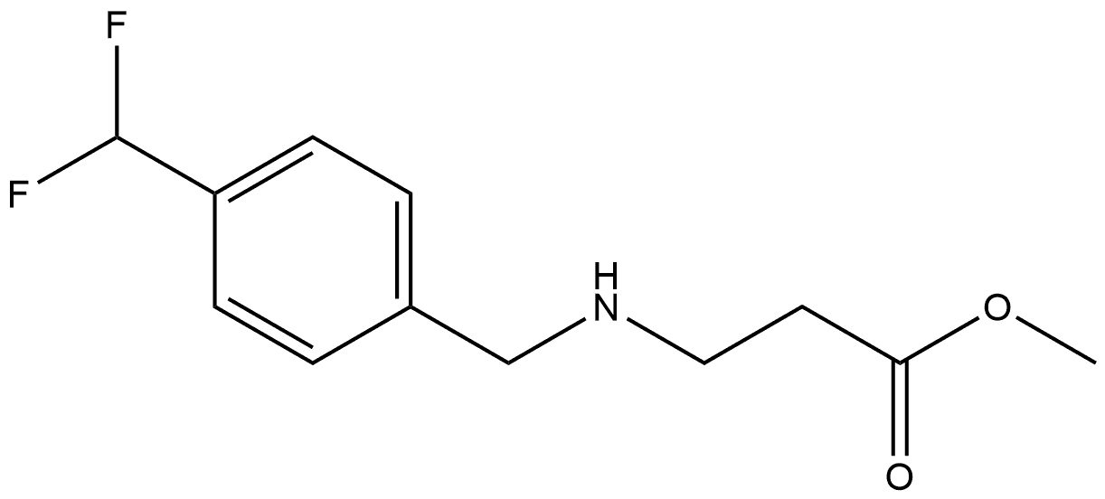 β-Alanine, N-[[4-(difluoromethyl)phenyl]methyl]-, methyl ester Structure